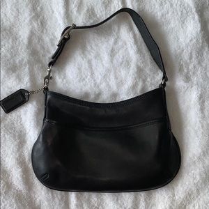 Coach Vintage Small Black Leather Hobo Bag Purse